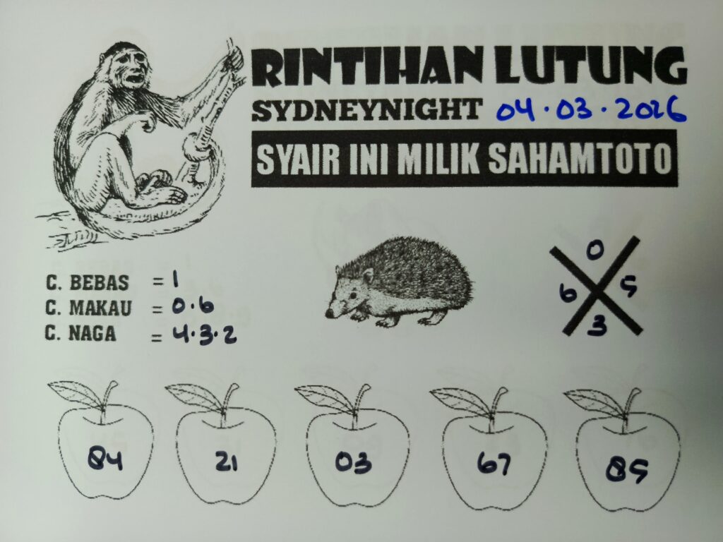 Syair Rintihan Lutung SydneyNight Hari ini Rabu, 04 Maret 2026