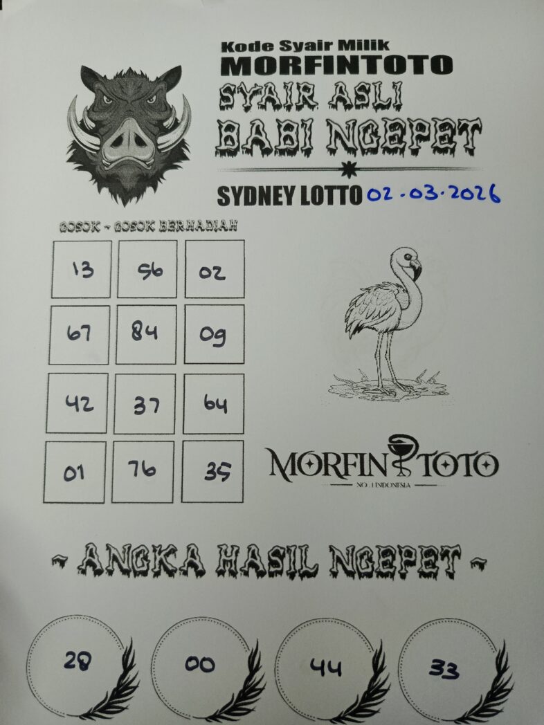 SYAIR TOGEL BABI NGEPET SYDNEY LOTTO 02 MARET 2026