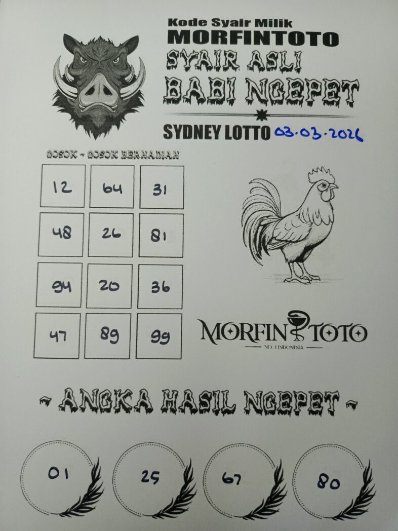 SYAIR TOGEL BABI NGEPET SYDNEY LOTTO 03 MARET 2036