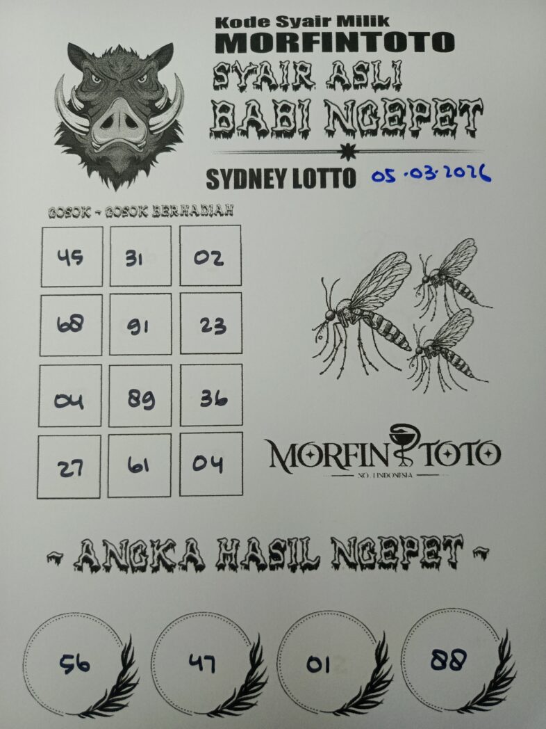 SYAIR TOGEL BABI NGEPET SYDNEY LOTTO 05 MARET 2026