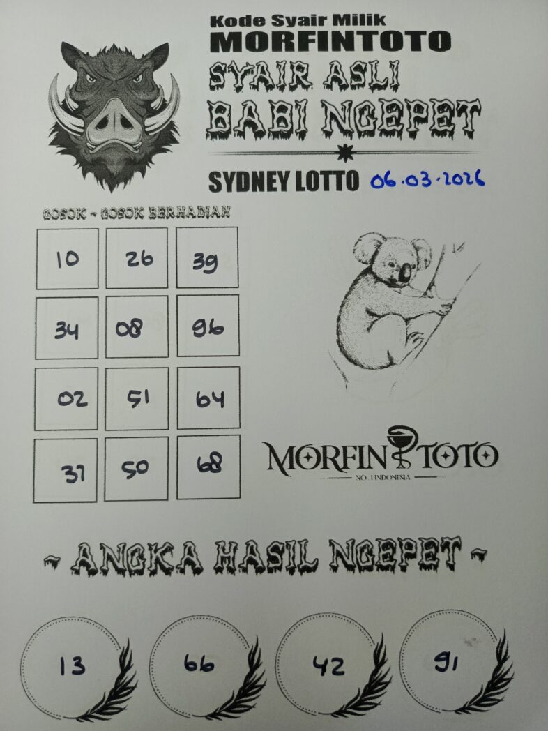 SYAIR TOGEL BABI NGEPET SYDNEY LOTTO 06 MARET 2026