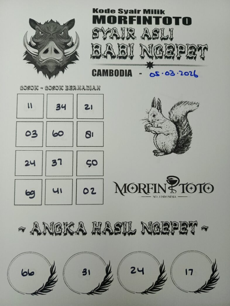 SYAIR TOGEL BABI NGEPET CAMBODIA 05 MARET 2026