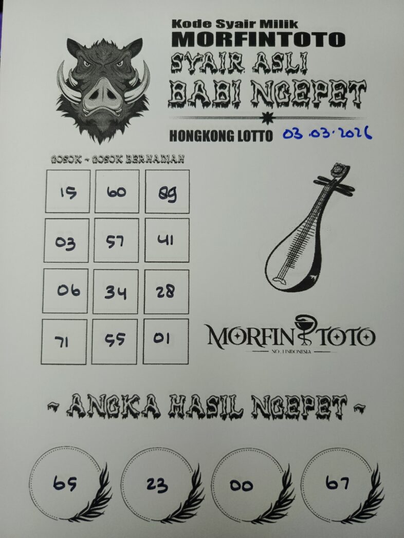 SYAIR TOGEL BABI NGEPET HONGKONG LOTTO 03 MARET 2036