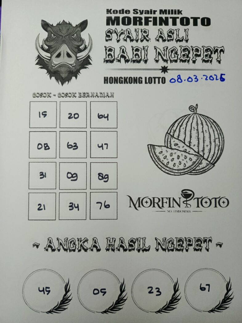 SYAIR TOGEL BABI NGEPET HONGKONG LOTTO 08 MARET 2026