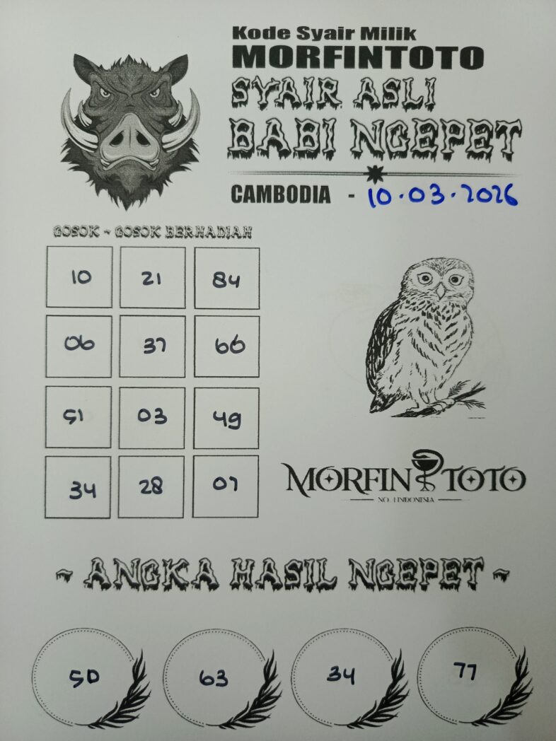 SYAIR TOGEL BABI NGEPET CAMBODIA 10 MARET 2026