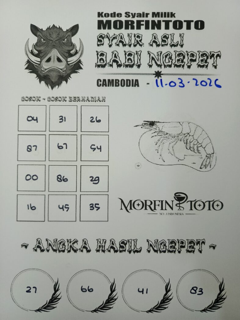 SYAIR TOGEL BABI NGEPET CAMBODIA 11 MARET 2026