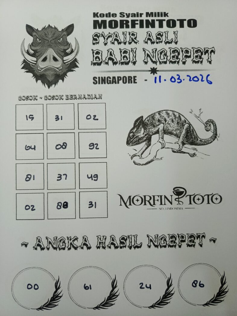 SYAIR TOGEL SINGAPORE BABI NGEPET 11 MARET 2026