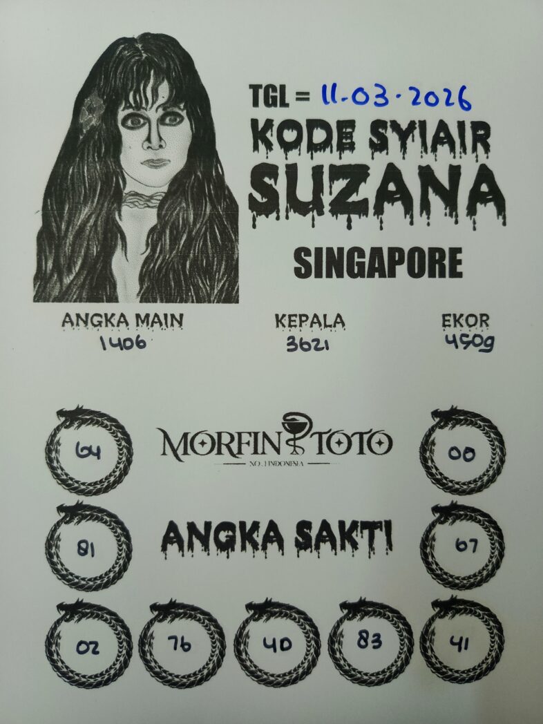 SYAIR TOGEL SINGAPORE SUZANA  11 MARET 2026