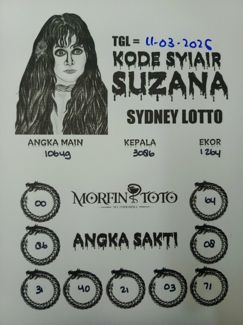SYAIR TOGEL SUZANA SYDNEY LOTTO 11 MARET 2026