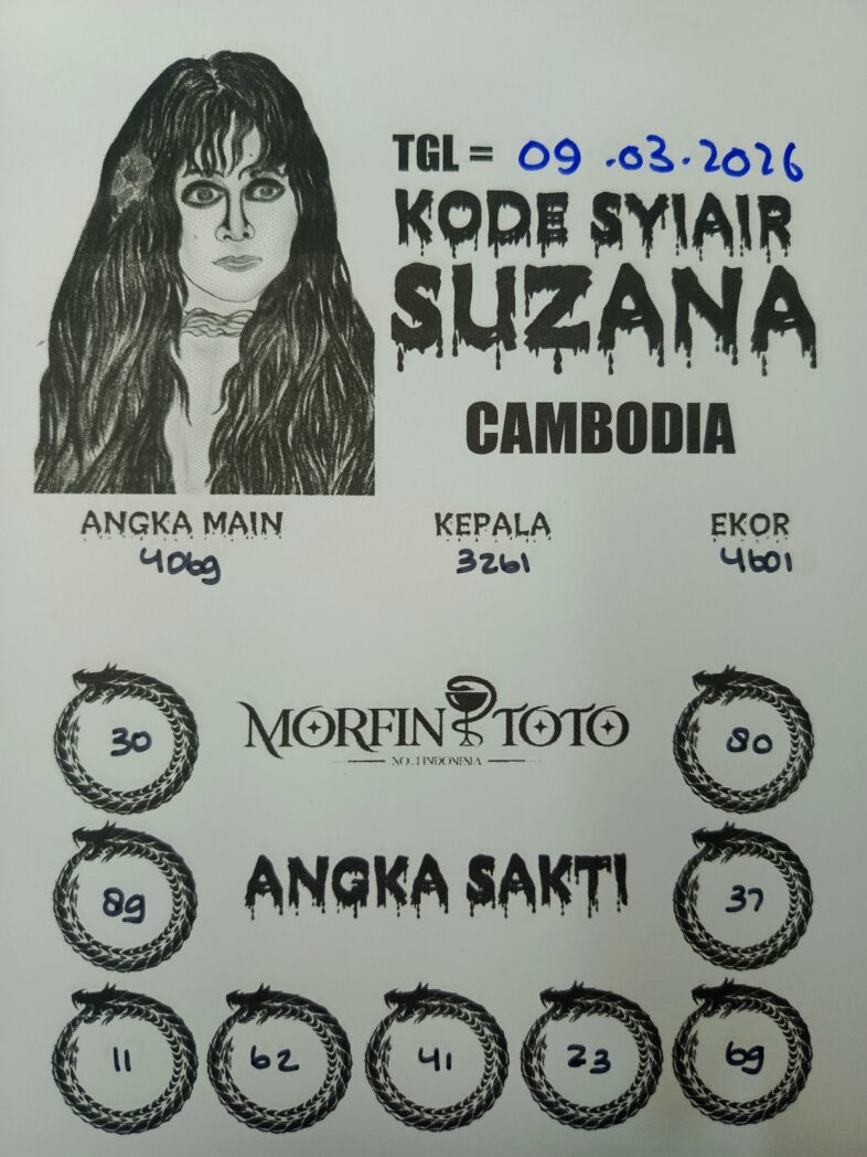 SYAIR TOGEL SUZANA CAMBODIA 09 MARET 2026