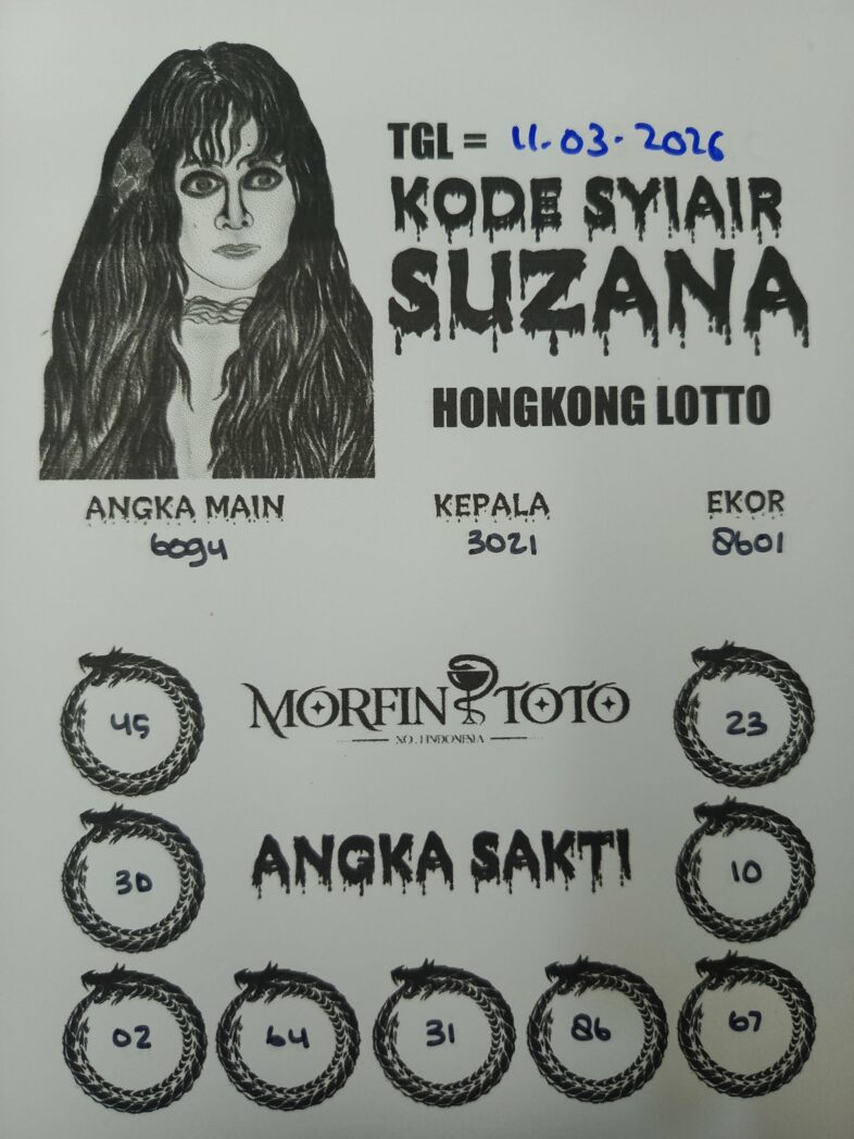 SYAIR TOGEL SUZANA  HONGKONG LOTTO 11 MARET 2026