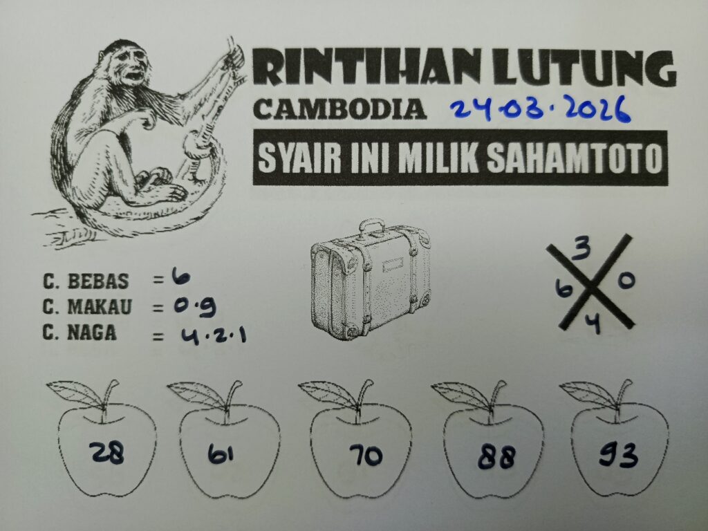 Syair Rintihan Lutung Cambodia Pools Hari ini Selasa 24 Maret 2026