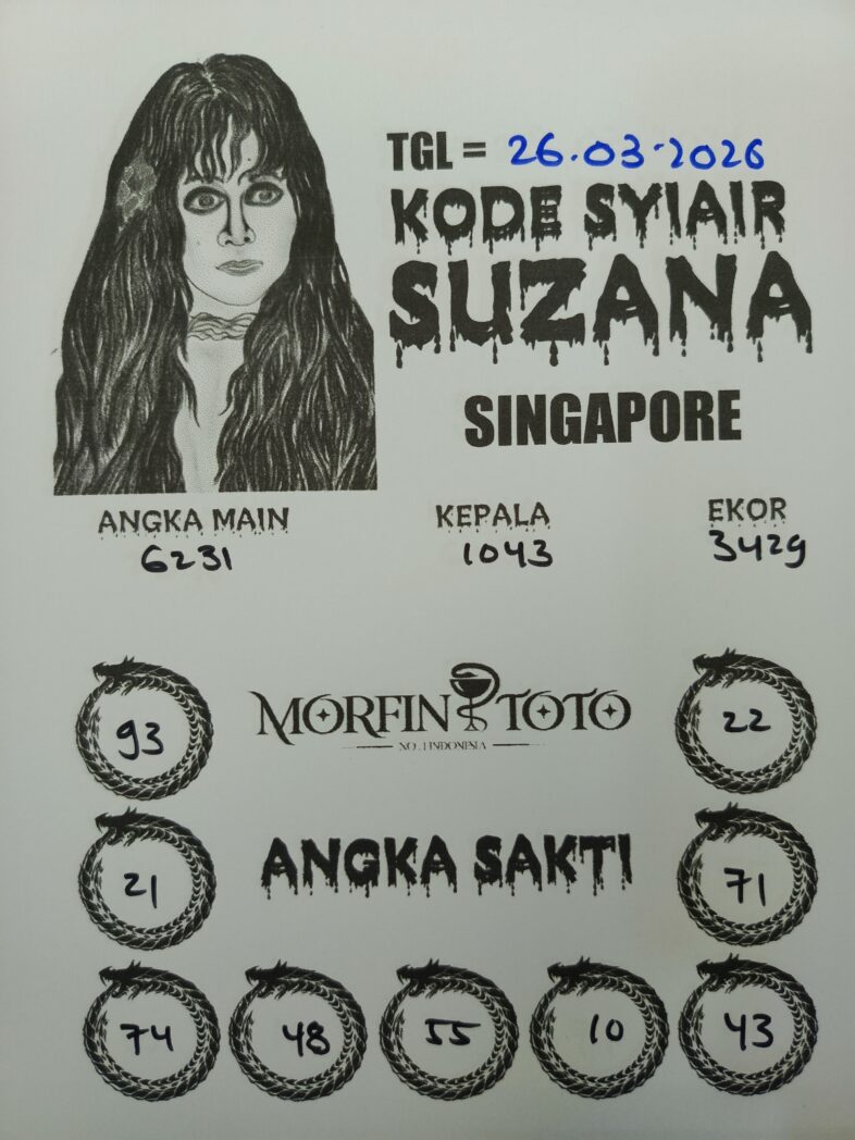 SYAIR TOGEL SINGAPORE SUZANA  26 MARET 2026