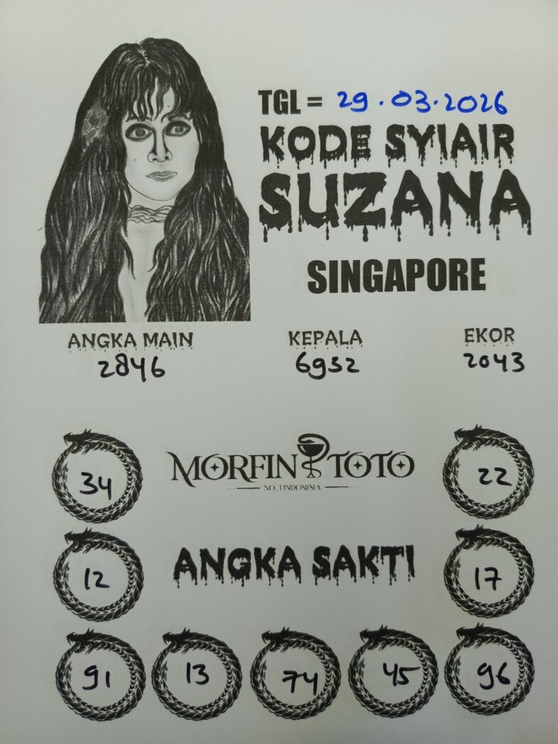 SYAIR TOGEL SINGAPORE SUZANA  29 MARET 2026