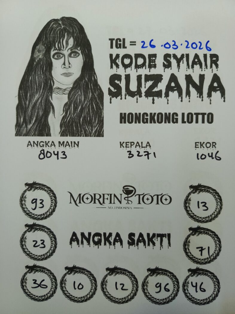 SYAIR TOGEL SUZANA  HONGKONG LOTTO 26 MARET 2026