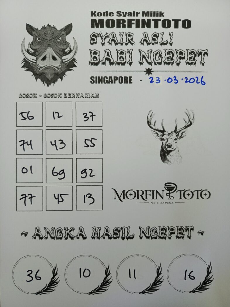 SYAIR TOGEL SINGAPORE BABI NGEPET 26 MARET 2026