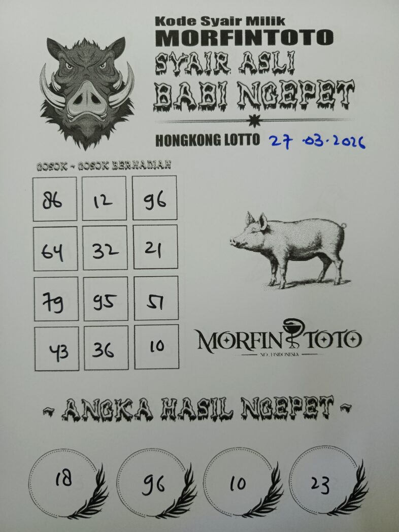 SYAIR TOGEL BABI NGEPET HONGKONG LOTTO 27 MARET 2026