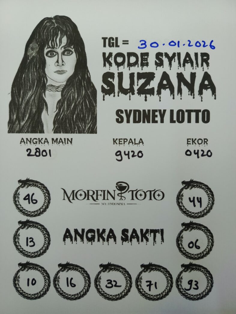 SYAIR TOGEL SUZANA SYDNEY LOTTO 30 MARET 2026