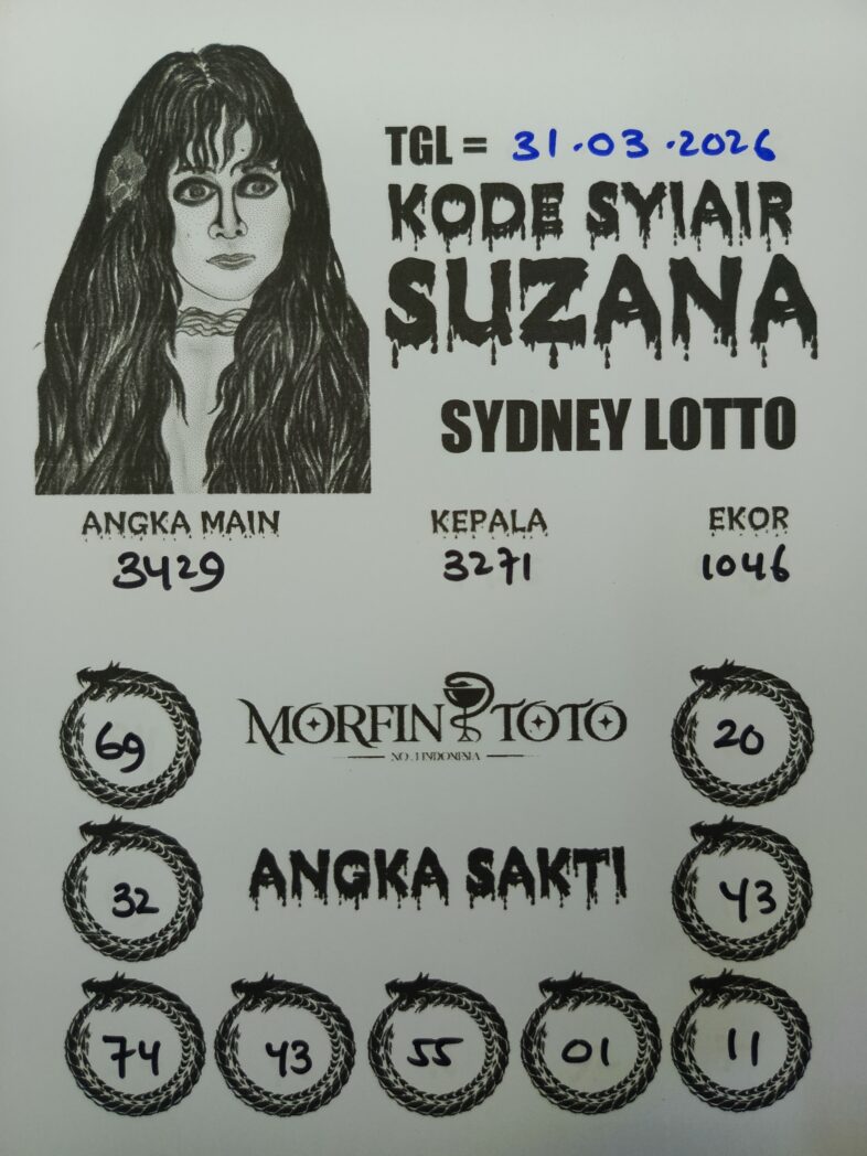 SYAIR TOGEL SUZANA SYDNEY LOTTO 31 MARET 2026