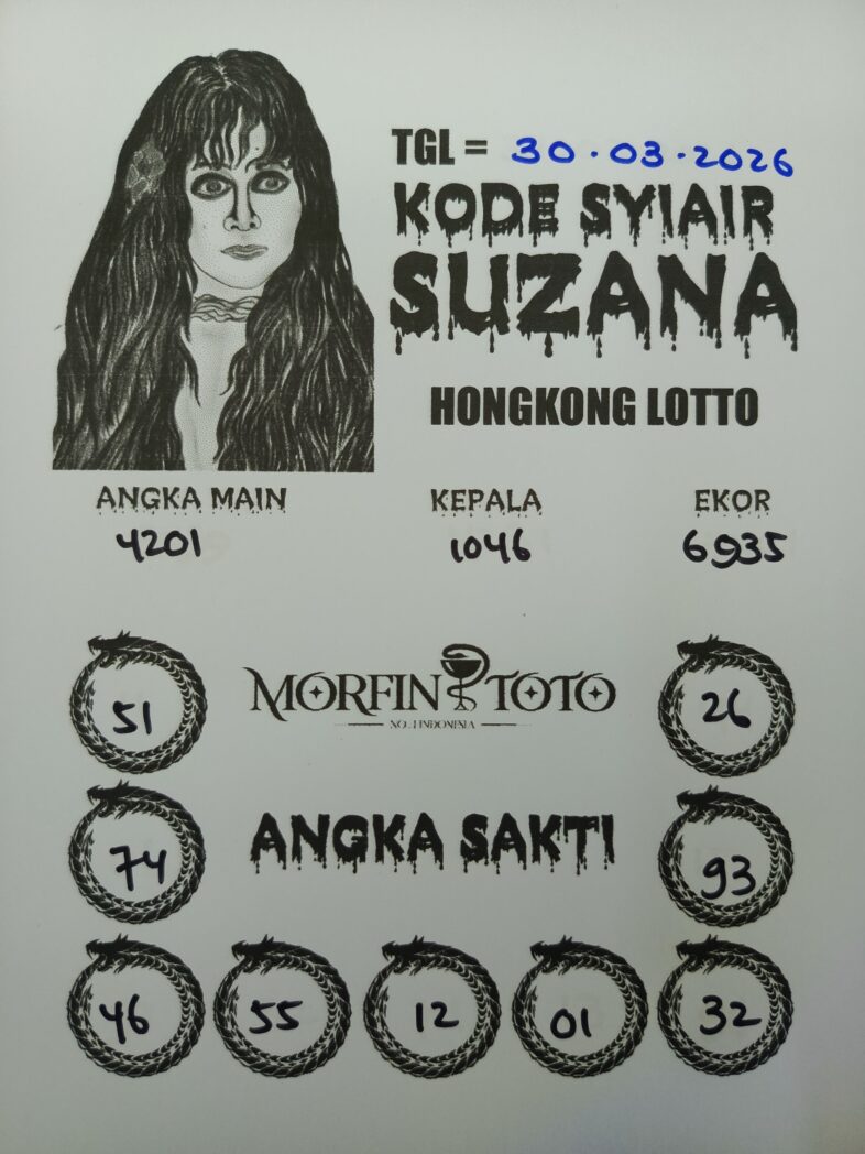 SYAIR TOGEL SUZANA  HONGKONG LOTTO 30 MARET 2026