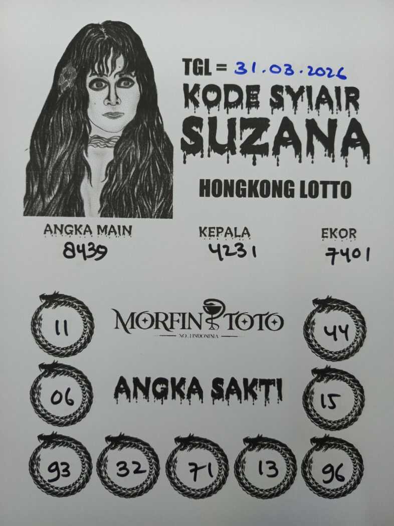 SYAIR TOGEL SUZANA HONGKONG LOTTO 31 MARET 2026