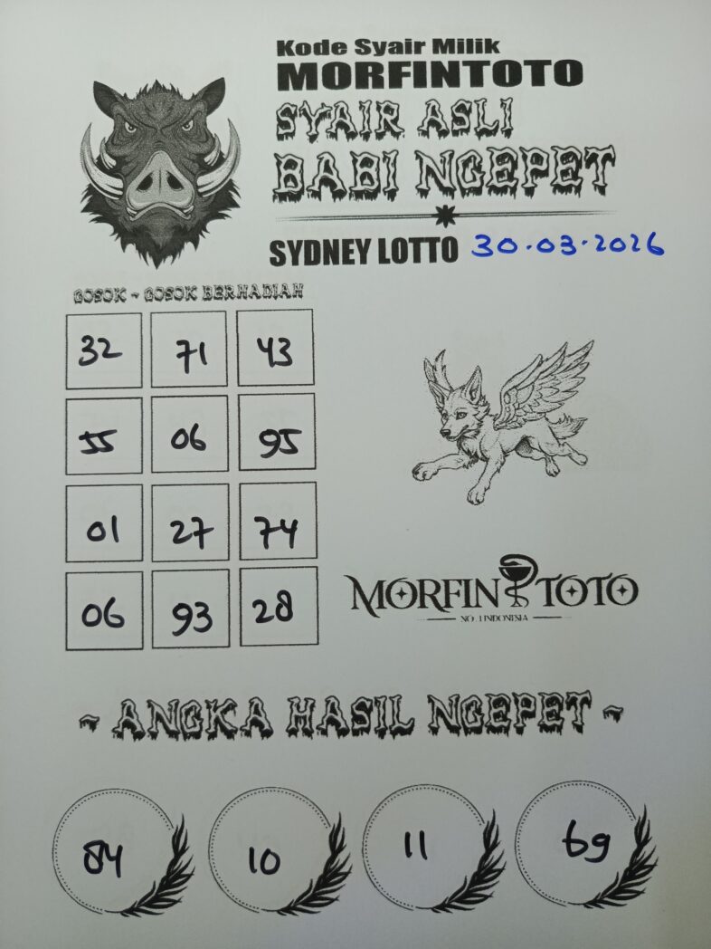 SYAIR TOGEL BABI NGEPET SYDNEY LOTTO 30 MARET 2026