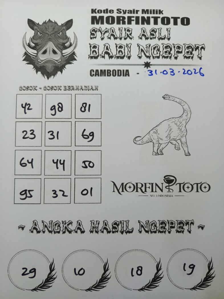SYAIR TOGEL BABI NGEPET CAMBODIA 31 MARET 2026
