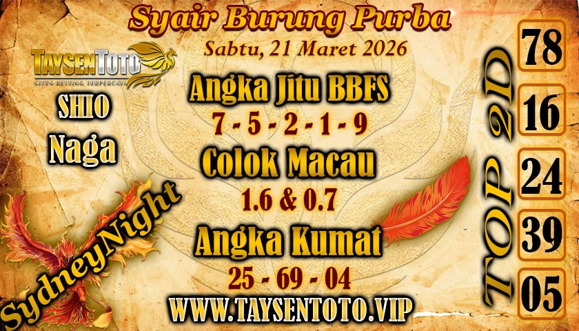 Syair Burung Purba Sabtu, 21 Maret 2026