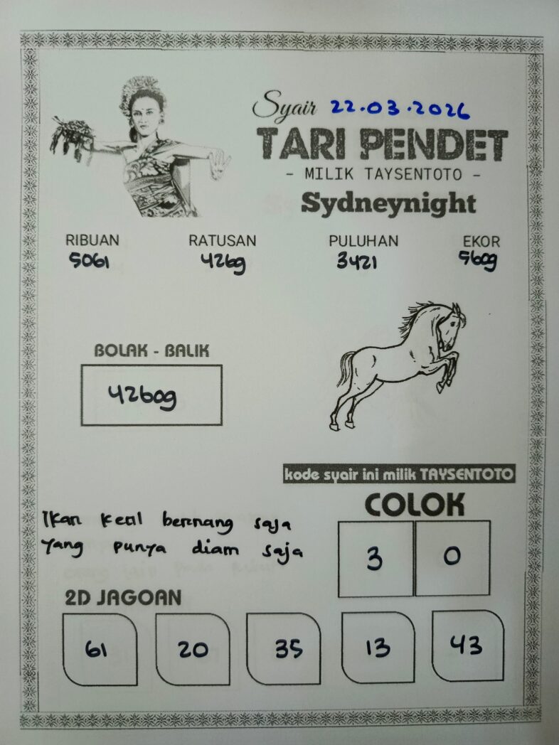 Syair Tari Pendet Minggu, 22 Maret 2026