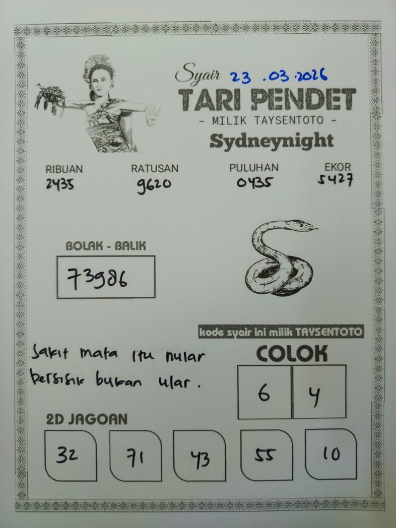 Syair Tari Pendet Senin, 23 Maret 2026