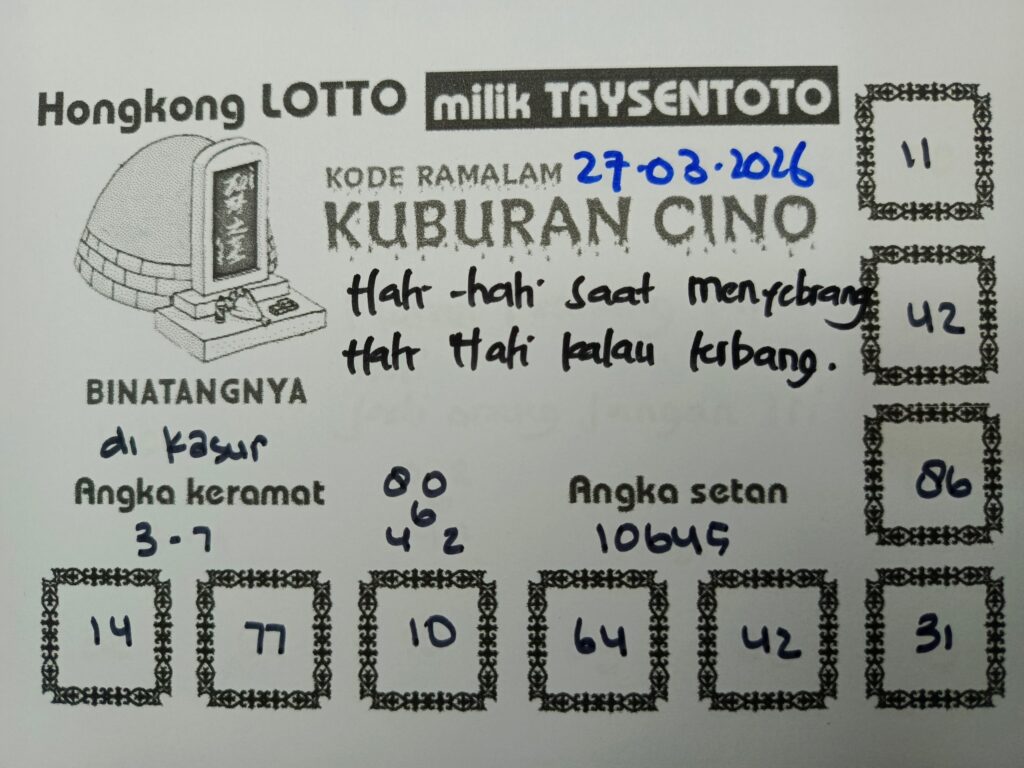 Syair Kuburan Cino HK Hari Jumat, 27 Maret 2026