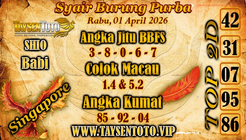 Syair Burung Purba Hari Rabu, 01 April 2026