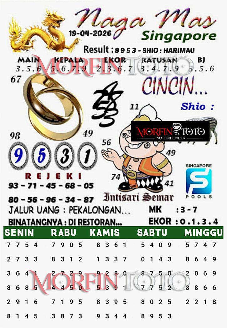 SYAIR TOGEL SINGAPORE NAGA MAS 19 MARET 2026