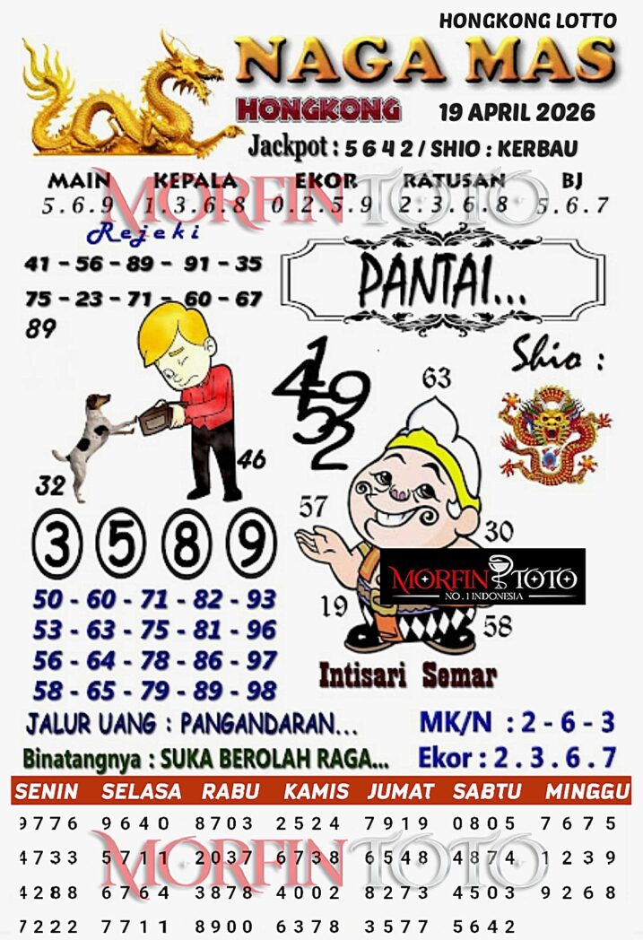SYAIR TOGEL NAGA MAS  HONGKONG LOTTO 19 APRIL 2026