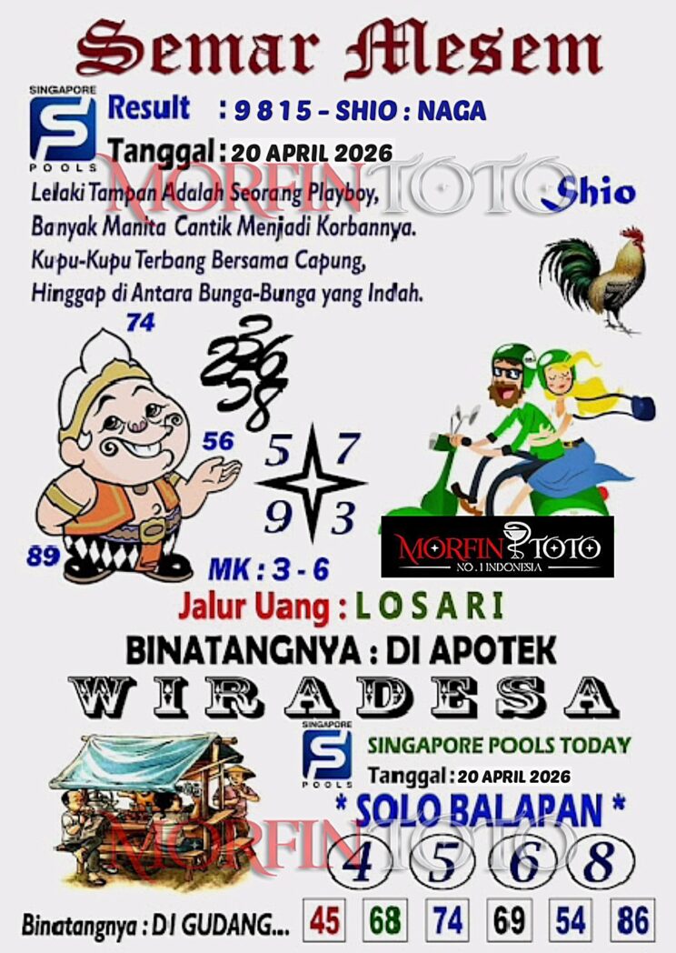 SYAIR TOGEL SINGAPORE SEMAR MESEM 20 APRIL 2026