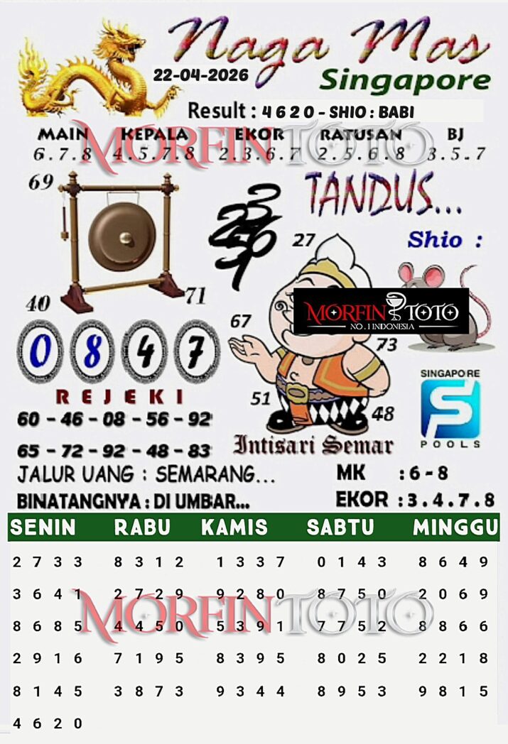 SYAIR TOGEL SINGAPORE NAGA MAS 22  MARET 2226