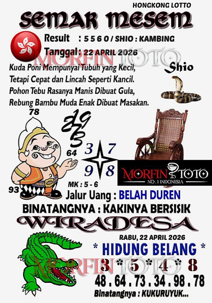 SYAIR TOGEL SEMAR MESEM  HONGKONG LOTTO 22 APRIL 2226