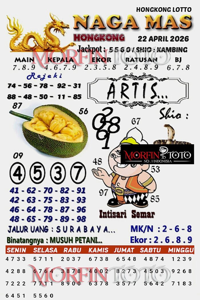 SYAIR TOGEL NAGA MAS  HONGKONG LOTTO 22 APRIL 2226