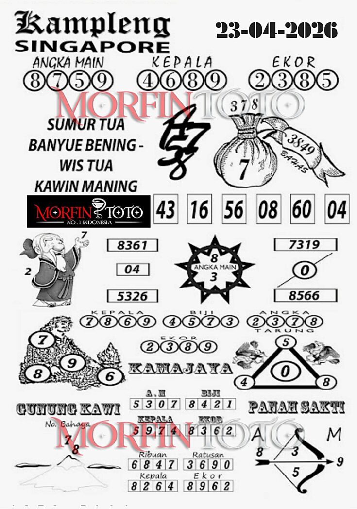 SYAIR TOGEL SINGAPORE KAMPLENG 23  MARET 2026