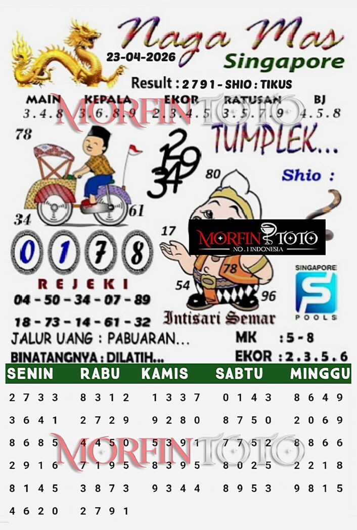 SYAIR TOGEL SINGAPORE NAGA MAS 23  MARET 2026