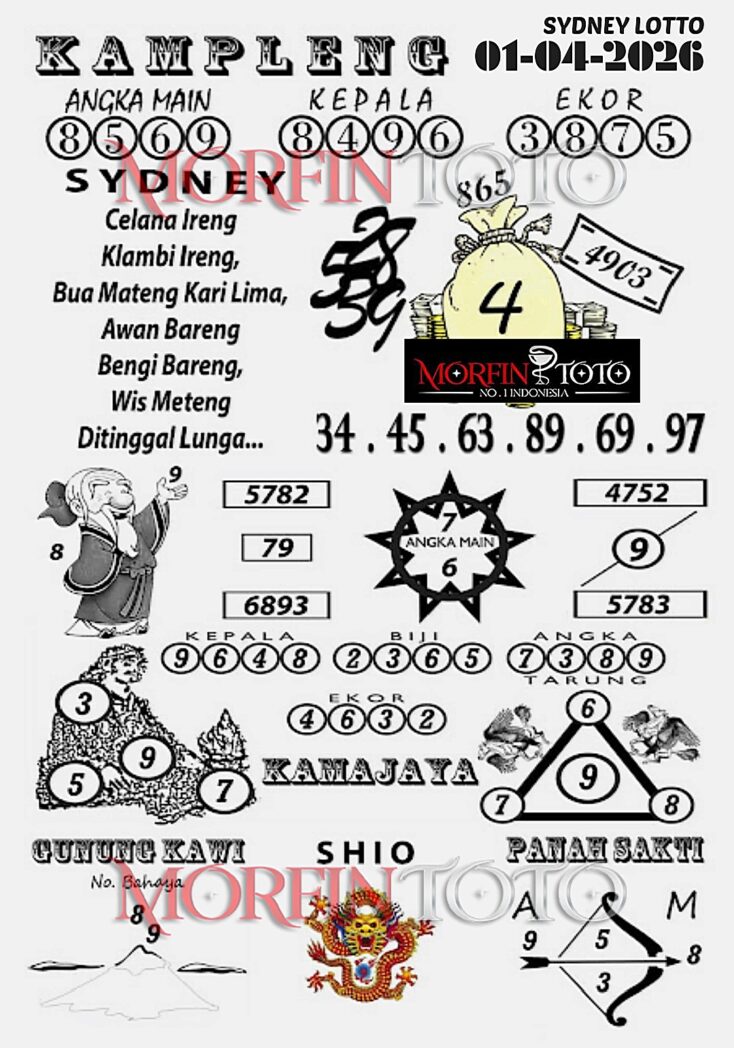 SYAIR TOGEL KAMPLENG SYDNEY LOTTO 01 APRIL 2026