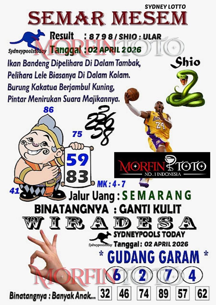 SYAIR TOGEL SEMAR MESEM SYDNEY LOTTO 02 APRIL 2026