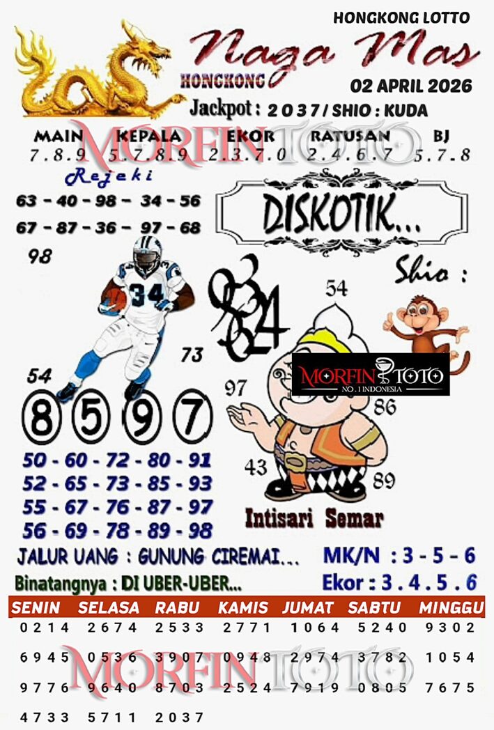 SYAIR TOGEL NAGA MAS  HONGKONG LOTTO 02 APRIL 2026