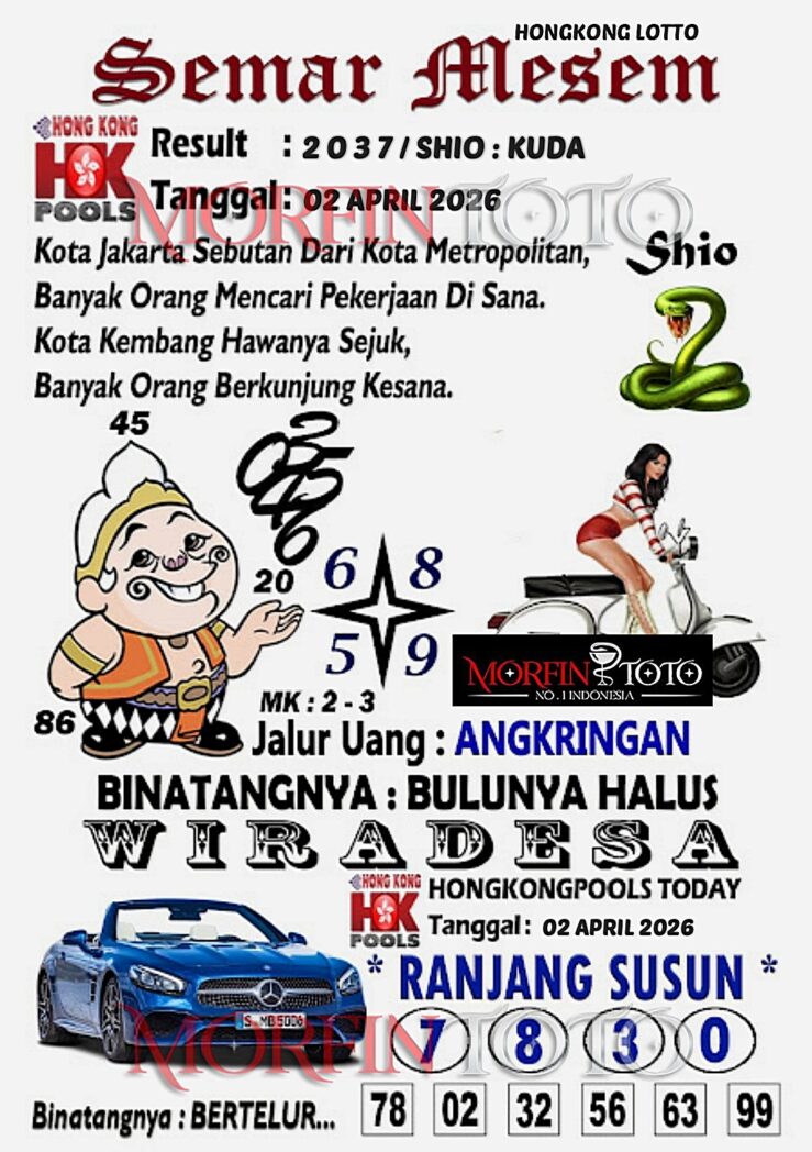 SYAIR TOGEL SEMAR MESEM  HONGKONG LOTTO 02 APRIL 2026