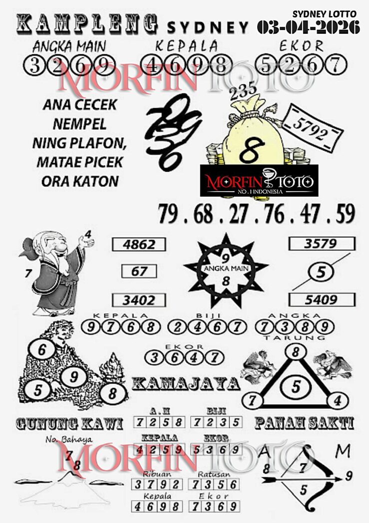 SYAIR TOGEL KAMPLENG SYDNEY LOTTO 03 APRIL 2026