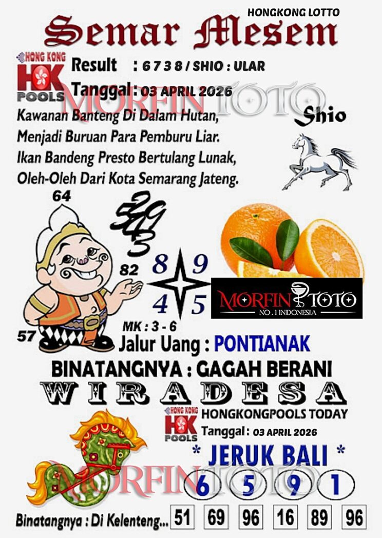 SYAIR TOGEL SEMAR MESEM HONGKONG LOTTO 03 APRIL 2026