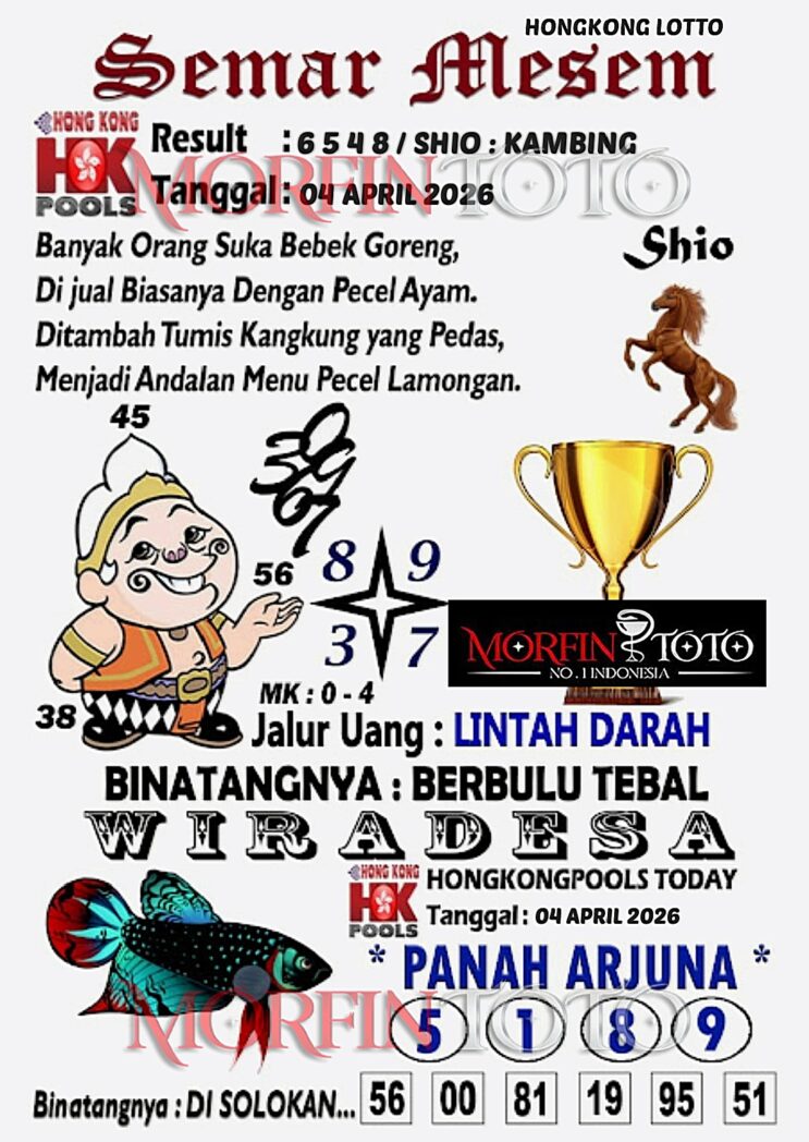 SYAIR TOGEL SEMAR MESEM  HONGKONG LOTTO 04 APRIL 2026