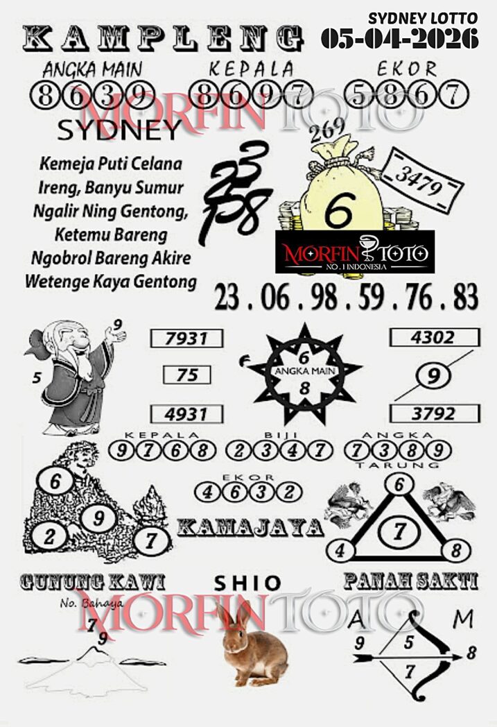 SYAIR TOGEL KAMPLENG SYDNEY LOTTO 05 APRIL 2026