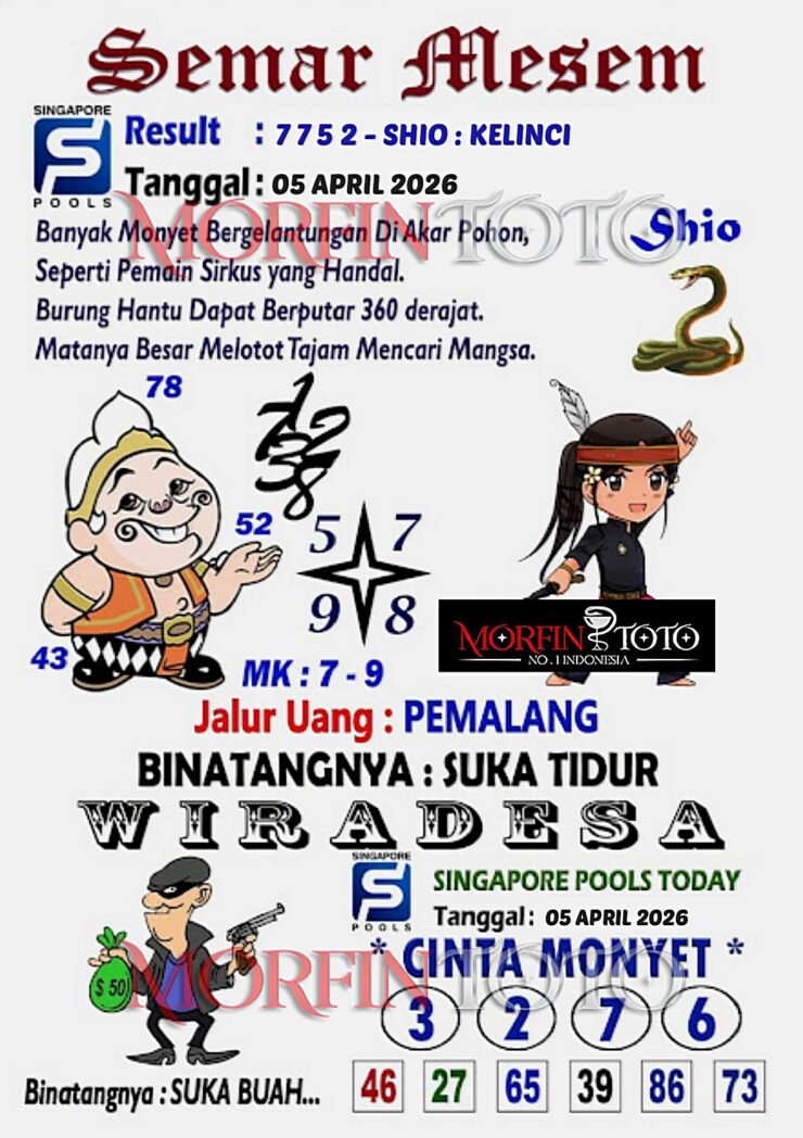 SYAIR TOGEL SINGAPORE SEMAR MESEM 05 APRIL 2026