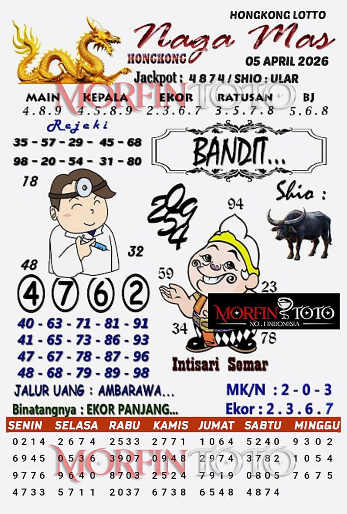 SYAIR TOGEL NAGA MAS HONGKONG LOTTO 05 APRIL 2026